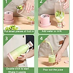 Mini blender portabil smoothie si shake incarcare usb 6 lame otel Inoxidabil 380 ml Mini blender portabil smoothie si shake incarcare usb 6 lame otel Inoxidabil 380 ml