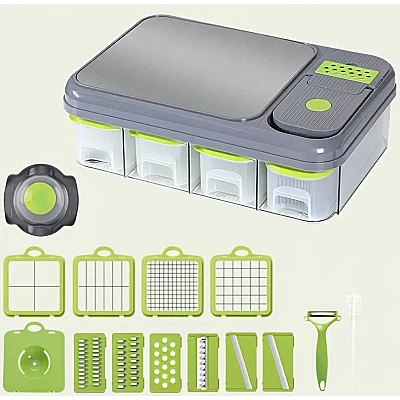 Set 6 in 1 pentru bucatarie Tocator si feliator multifunctional Set 6 in 1 pentru bucatarie Tocator si feliator multifunctional