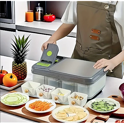 Set 6 in 1 pentru bucatarie Tocator si feliator multifunctional Set 6 in 1 pentru bucatarie Tocator si feliator multifunctional