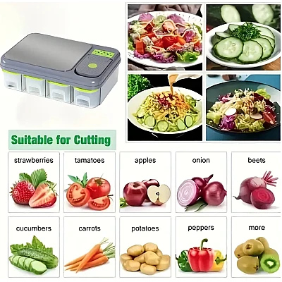 Set 6 in 1 pentru bucatarie Tocator si feliator multifunctional Set 6 in 1 pentru bucatarie Tocator si feliator multifunctional