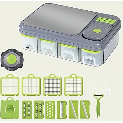 Set 6 in 1 pentru bucatarie Tocator si feliator multifunctional Set 6 in 1 pentru bucatarie Tocator si feliator multifunctional