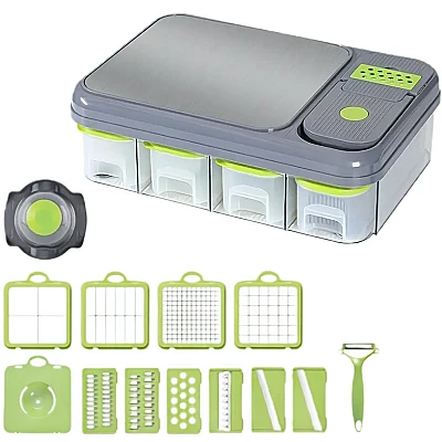 Set 6 in 1 pentru bucatarie Tocator si feliator multifunctional Set 6 in 1 pentru bucatarie Tocator si feliator multifunctional
