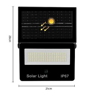 Lampa solara de perete IP67 cu 126 LED pentru exterior CB LD180 126