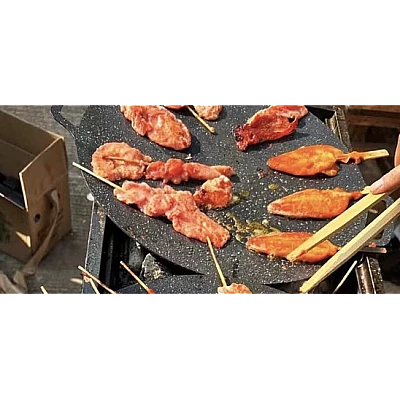 Plita Japoneza rotunda cu manere placa grill antiaderenta diametrul 28 cm