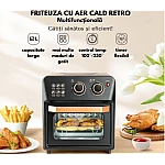 Friteuza cu aer cald retro (cuptor electric) cu prajitor de paine cuptor cu convectie de 12 l pentru casa Friteuza cu aer cald retro (cuptor electric) cu prajitor de paine cuptor cu convectie de 12 l pentru casa