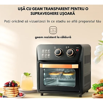 Friteuza cu aer cald retro (cuptor electric) cu prajitor de paine cuptor cu convectie de 12 l pentru casa Friteuza cu aer cald retro (cuptor electric) cu prajitor de paine cuptor cu convectie de 12 l pentru casa