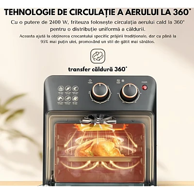 Friteuza cu aer cald retro (cuptor electric) cu prajitor de paine cuptor cu convectie de 12 l pentru casa Friteuza cu aer cald retro (cuptor electric) cu prajitor de paine cuptor cu convectie de 12 l pentru casa