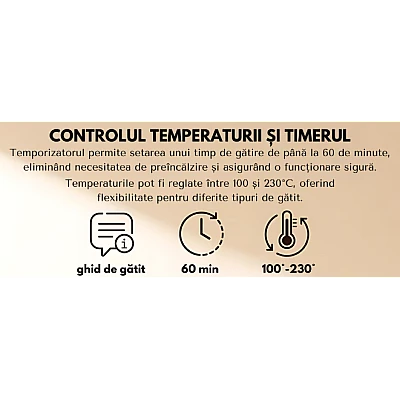 Friteuza cu aer cald retro (cuptor electric) cu prajitor de paine cuptor cu convectie de 12 l pentru casa