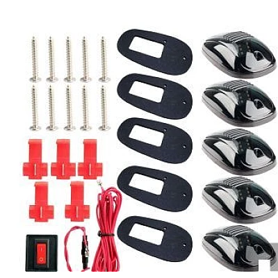 Set 5 Lampi Auto LED pentru Plafon Interior Alimentare 12V Culoare Galben