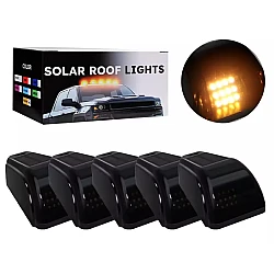 Set 5 Lampi Auto LED pentru plafon auto incarcare SOLARA Culoare Galbena exterior