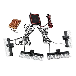 Set 4 stroboscoape cu 4 leduri lumina Albastra si Telecomanda