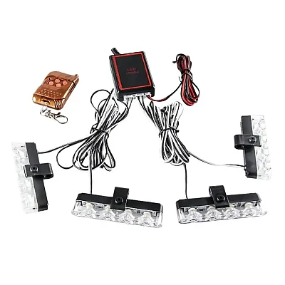Set 4 stroboscoape cu 4 leduri lumina Albastra si Telecomanda