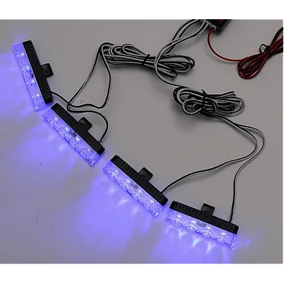Set 4 stroboscoape cu 4 leduri lumina Albastra si Telecomanda