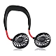 Mini ventilator portabil dublu pentru gat cu acumulator si 3 trepte de viteza ROSU/NEGRU OFF