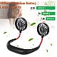 Mini ventilator portabil dublu pentru gat cu acumulator si 3 trepte de viteza ROSU/NEGRU OFF