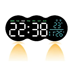 Ceas de masa sau perete digital LED 2808 cu lumina ambientala calda si functie de numaratoare inversa