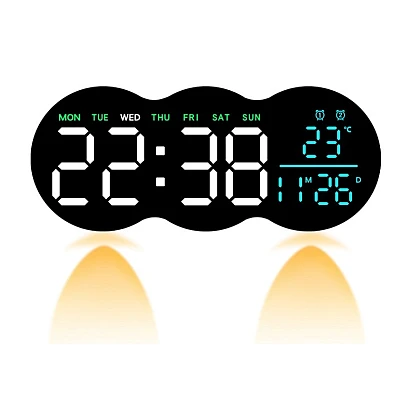 Ceas de masa sau perete digital LED 2808 cu lumina ambientala calda si functie de numaratoare inversa