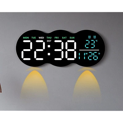 Ceas de masa sau perete digital LED 2808 cu lumina ambientala calda si functie de numaratoare inversa