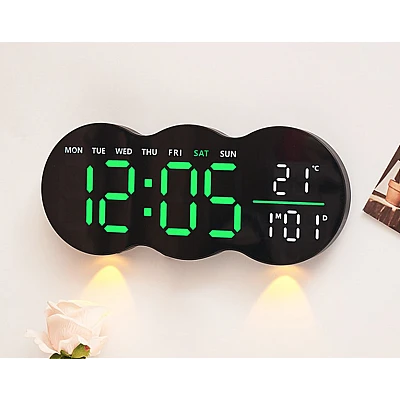 Ceas de masa sau perete digital LED 2808 cu lumina ambientala calda si functie de numaratoare inversa