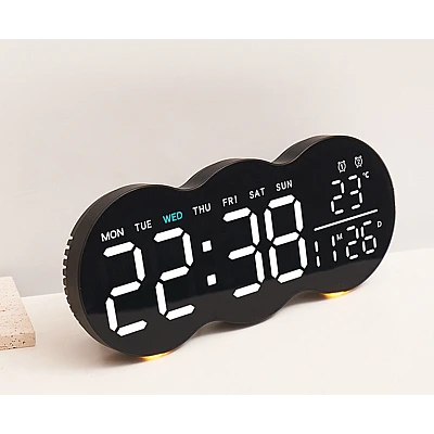 Ceas de masa sau perete digital LED 2808 cu lumina ambientala calda si functie de numaratoare inversa
