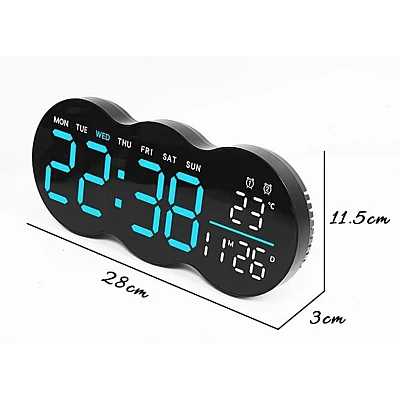 Ceas de masa sau perete digital LED 2808 cu lumina ambientala calda si functie de numaratoare inversa