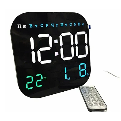 Ceas digital de perete 6650 calendar temperatura ora alarma cu telecomanda