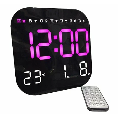 Ceas digital de perete 6650 calendar temperatura ora alarma cu telecomanda
