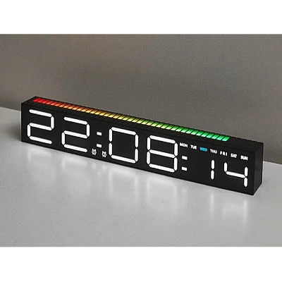 Ceas decorativ ecran LED RGB functie de captare a sunetului afisare ora alarma 3 niveluri de reglare a luminozitatii