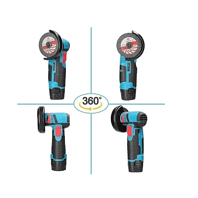 Mini polizor flex unghiular portabil cu 2 acumulatori 6 discuri 12V 76MM