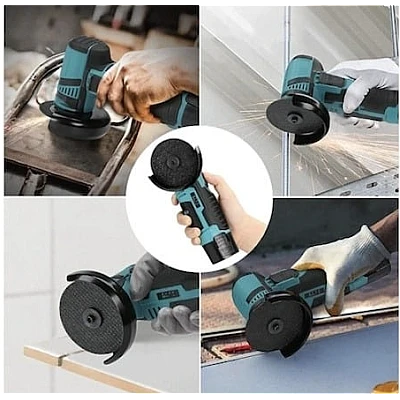 Mini polizor flex unghiular portabil cu 2 acumulatori 6 discuri 12V 76MM