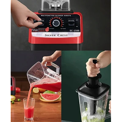 Blender Profesional de bucatarie 2 in 1 de 2.5L motor din cupru 15 viteze 4500W