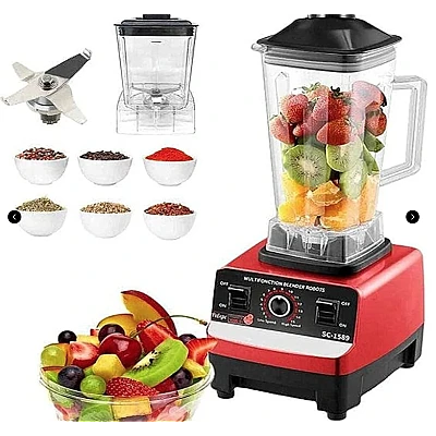 Blender Profesional de bucatarie 2 in 1 de 2.5L motor din cupru 15 viteze 4500W