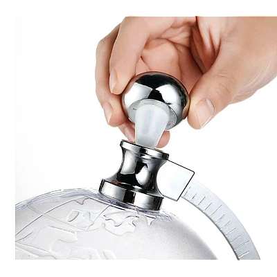 Suport cu dozator sub forma de glob pentru bauturi si lichide design practic capacitate 1.5L