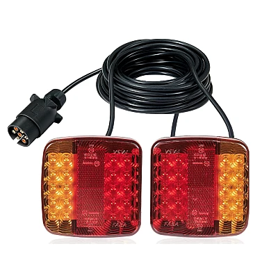 Set 2 lampi spate LED magnetice pentru remorca 12V cu cablu