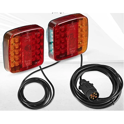Set 2 lampi spate LED magnetice pentru remorca 12V cu cablu