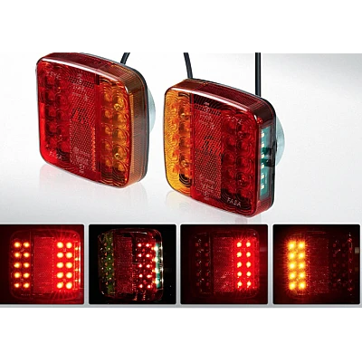 Set 2 lampi spate LED magnetice pentru remorca 12V cu cablu