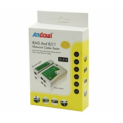 Tester Andowl Q314 cablu de retea RJ11 RJ45 25mA