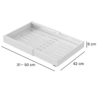 Sertar extensibil din metal 31 50 cm x 42 cm x 6 cm alb Sertar extensibil din metal 31 50 cm x 42 cm x 6 cm alb
