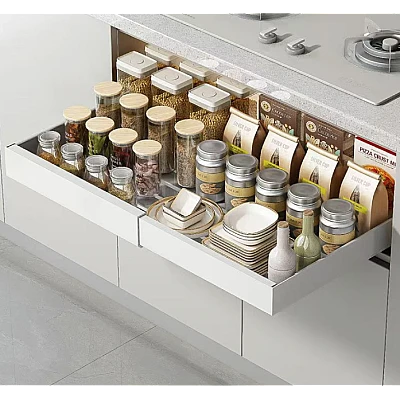Sertar extensibil din metal 31 50 cm x 42 cm x 6 cm alb Sertar extensibil din metal 31 50 cm x 42 cm x 6 cm alb