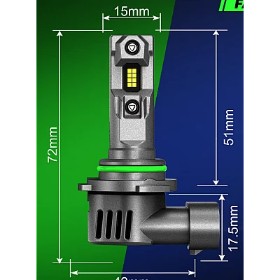 Set 2 becuri LED F11 H7 de 12000 lm 12 V putere 100W