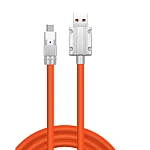 Cablu de date USB cu USB C 120W 6A 1m Portocaliu capete Metalice TYPE C