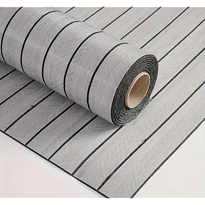 Tapet model riflaj lemn 3D GRI cu dungi 40 x 300cm