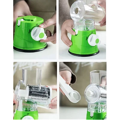 Razatoare cu manivela 3 accesorii de ras Verde/Alb
