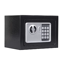 Seif electronic standard cu cifru si cheie 170x230x170 mm Negru