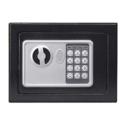 Seif electronic standard cu cifru si cheie 170x230x170 mm Negru Seif electronic standard cu cifru si cheie 170x230x170 mm Negru