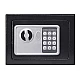 Seif electronic standard cu cifru si cheie 170x230x170 mm Negru Seif electronic standard cu cifru si cheie 170x230x170 mm Negru