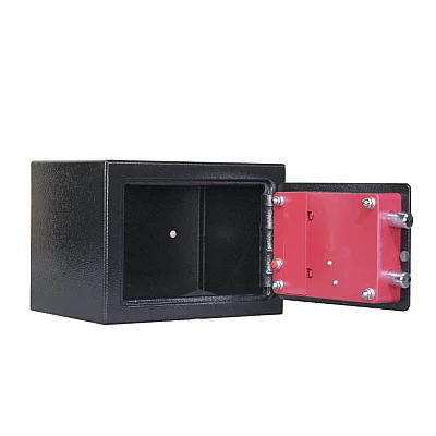 Seif electronic standard cu cifru si cheie 170x230x170 mm Negru Seif electronic standard cu cifru si cheie 170x230x170 mm Negru