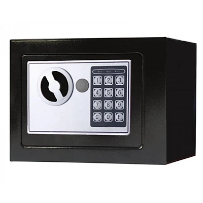 Seif electronic standard cu cifru si cheie 170x230x170 mm Negru Seif electronic standard cu cifru si cheie 170x230x170 mm Negru