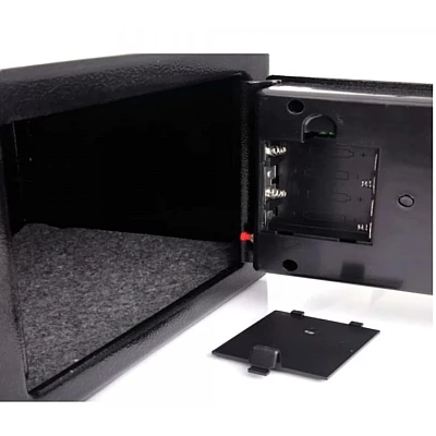Seif electronic standard cu cifru si cheie 170x230x170 mm Negru Seif electronic standard cu cifru si cheie 170x230x170 mm Negru