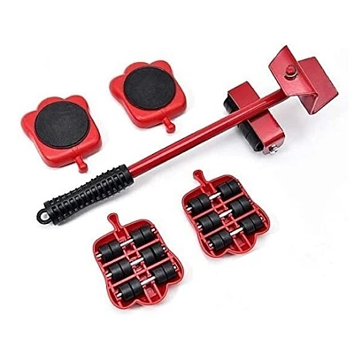 Kit Mutat Mobilier 4 Platforme cu roti si 1 Parghie metalica